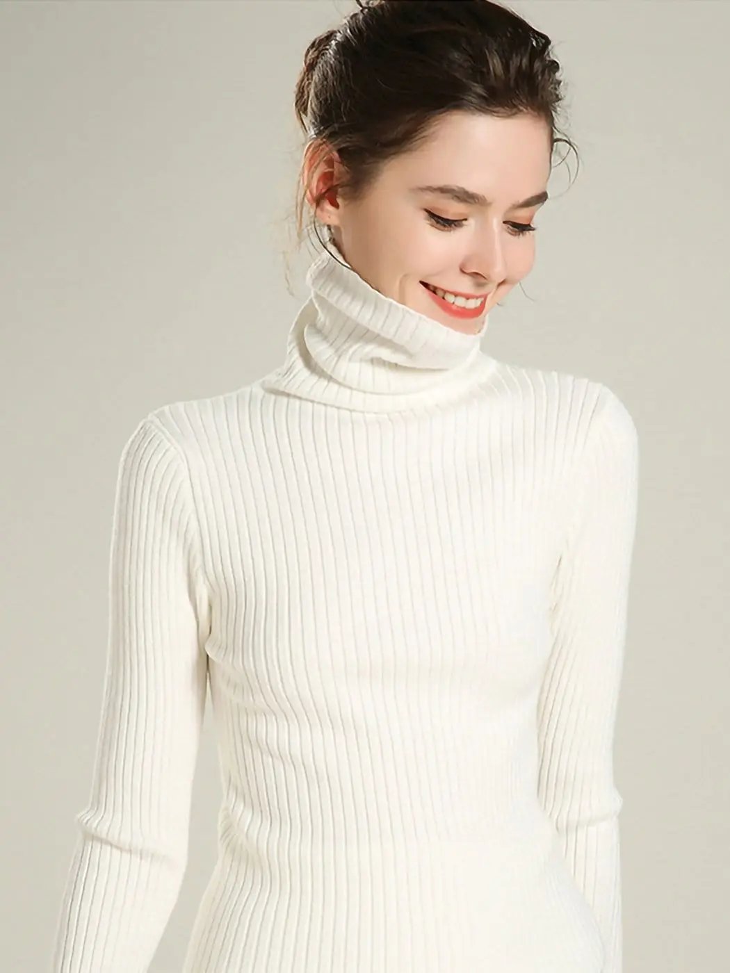Classic Stretchable Lightweight Long Sleeve Slim Turtleneck Sweater - Get it from Bo