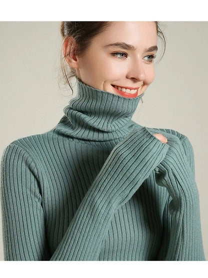 Classic Stretchable Lightweight Long Sleeve Slim Turtleneck Sweater - Get it from Bo
