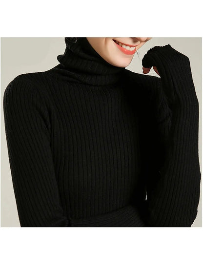 Classic Stretchable Lightweight Long Sleeve Slim Turtleneck Sweater - Get it from Bo