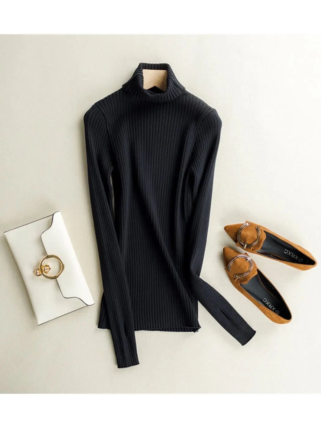 Classic Stretchable Lightweight Long Sleeve Slim Turtleneck Sweater - Get it from Bo
