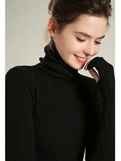 Classic Stretchable Lightweight Long Sleeve Slim Turtleneck Sweater - Get it from Bo