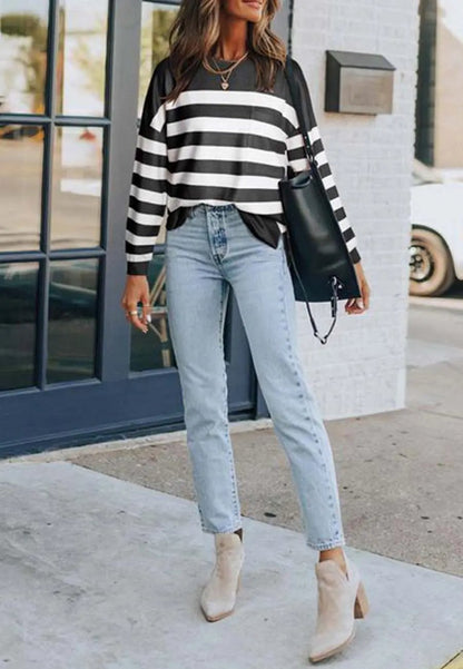 Classic Striped Patch Pocket Sweater - Get it from Bo
