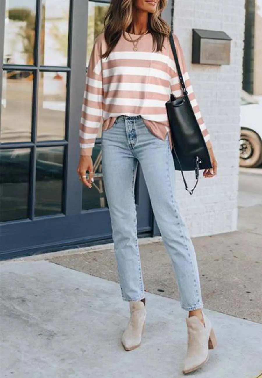 Classic Striped Patch Pocket Sweater - Get it from Bo