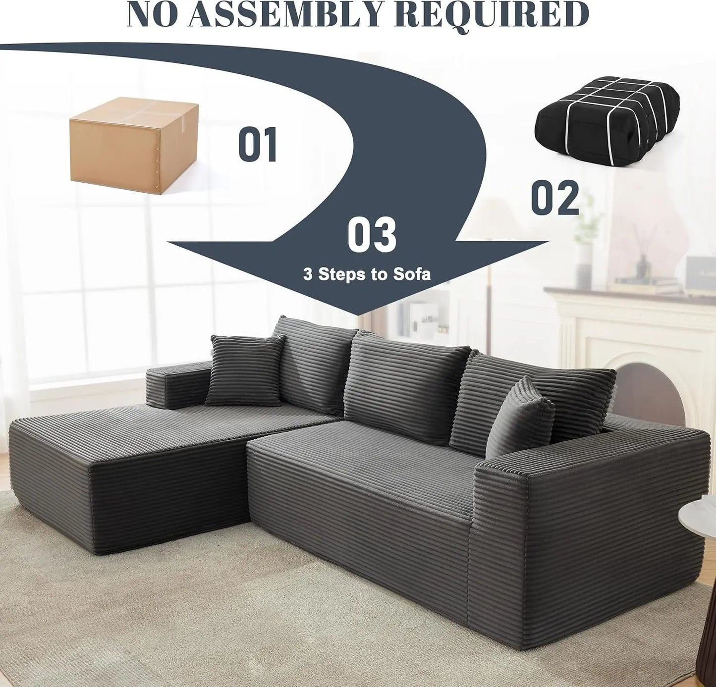 Cloud Sectional Couch Modular Sofa with Deep Seat - Get it from Bo