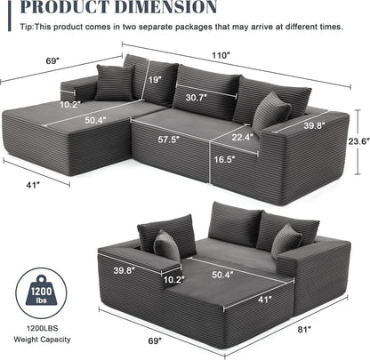 Cloud Sectional Couch Modular Sofa with Deep Seat - Get it from Bo