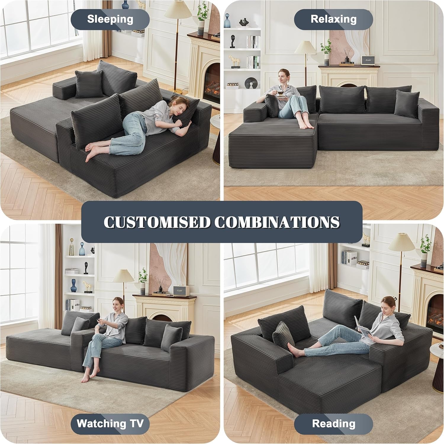 Cloud Sectional Couch Modular Sofa with Deep Seat ShipItFurniture