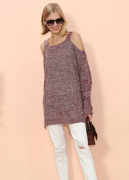 Cold Shoulder Oversized Sweater - Get it from Bo