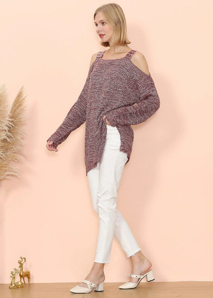 Cold Shoulder Oversized Sweater - Get it from Bo