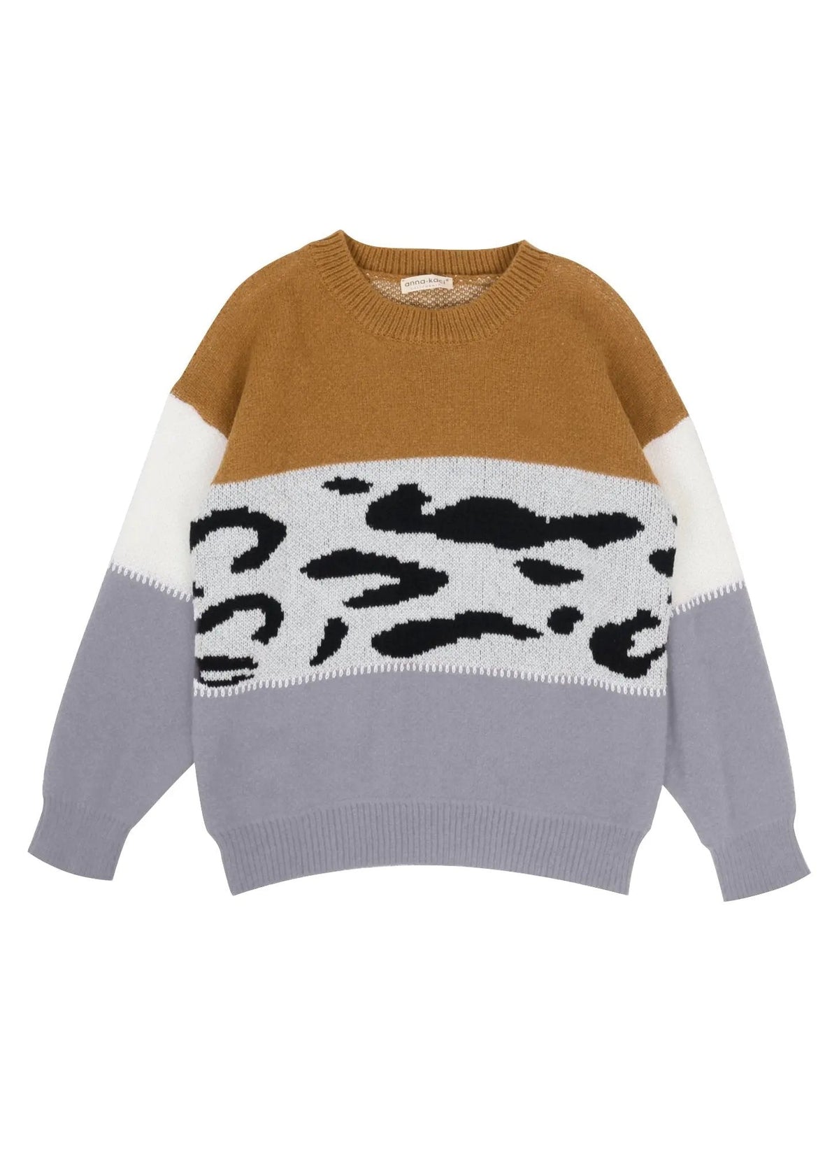 Color Block Animal Print Sweater - Get it from Bo