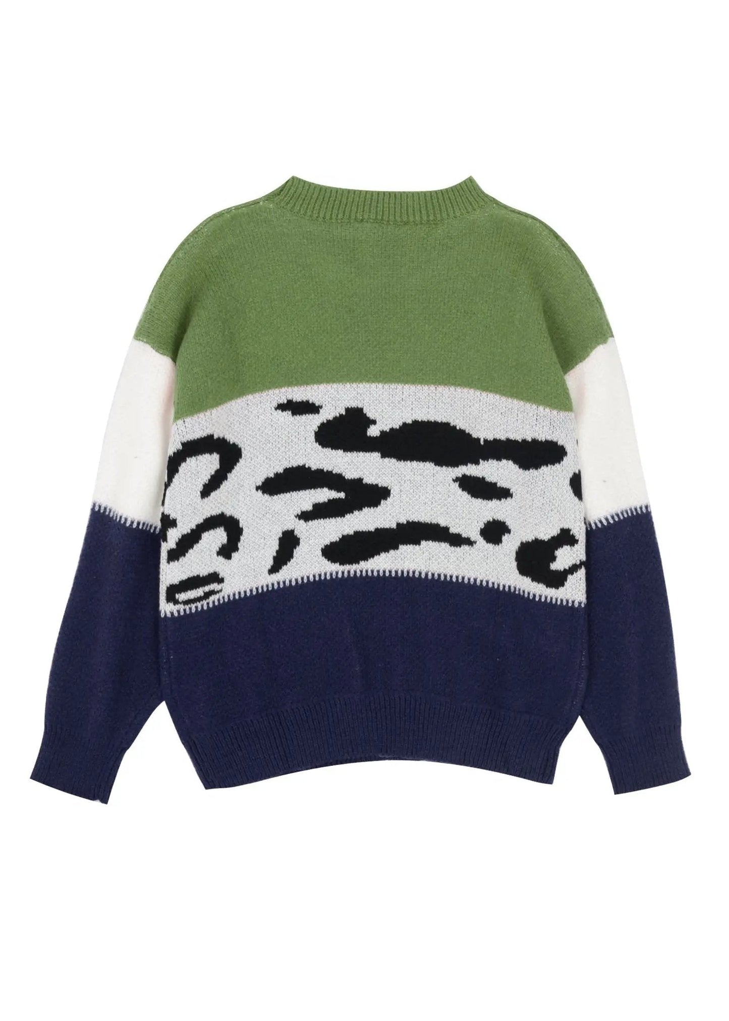 Color Block Animal Print Sweater - Get it from Bo