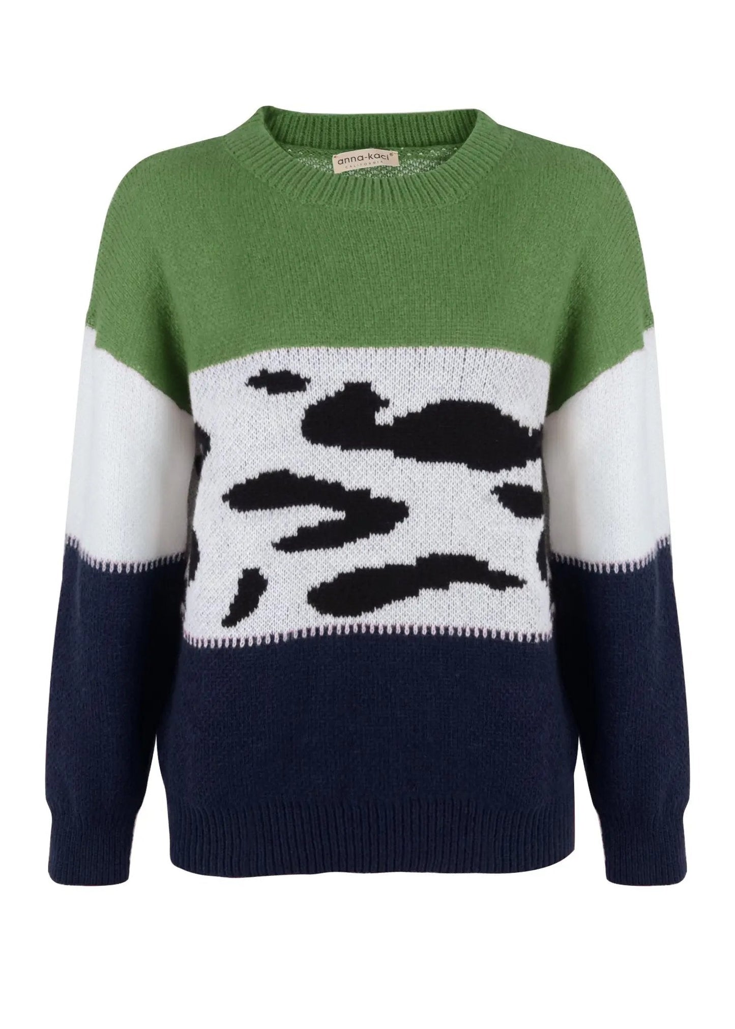 Color Block Animal Print Sweater - Get it from Bo
