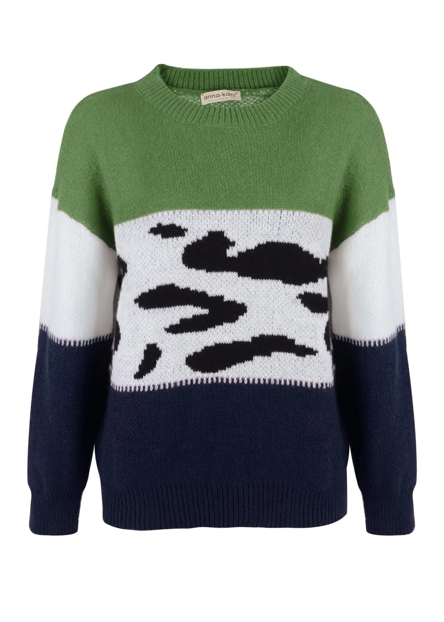 Color Block Animal Print Sweater - Get it from Bo