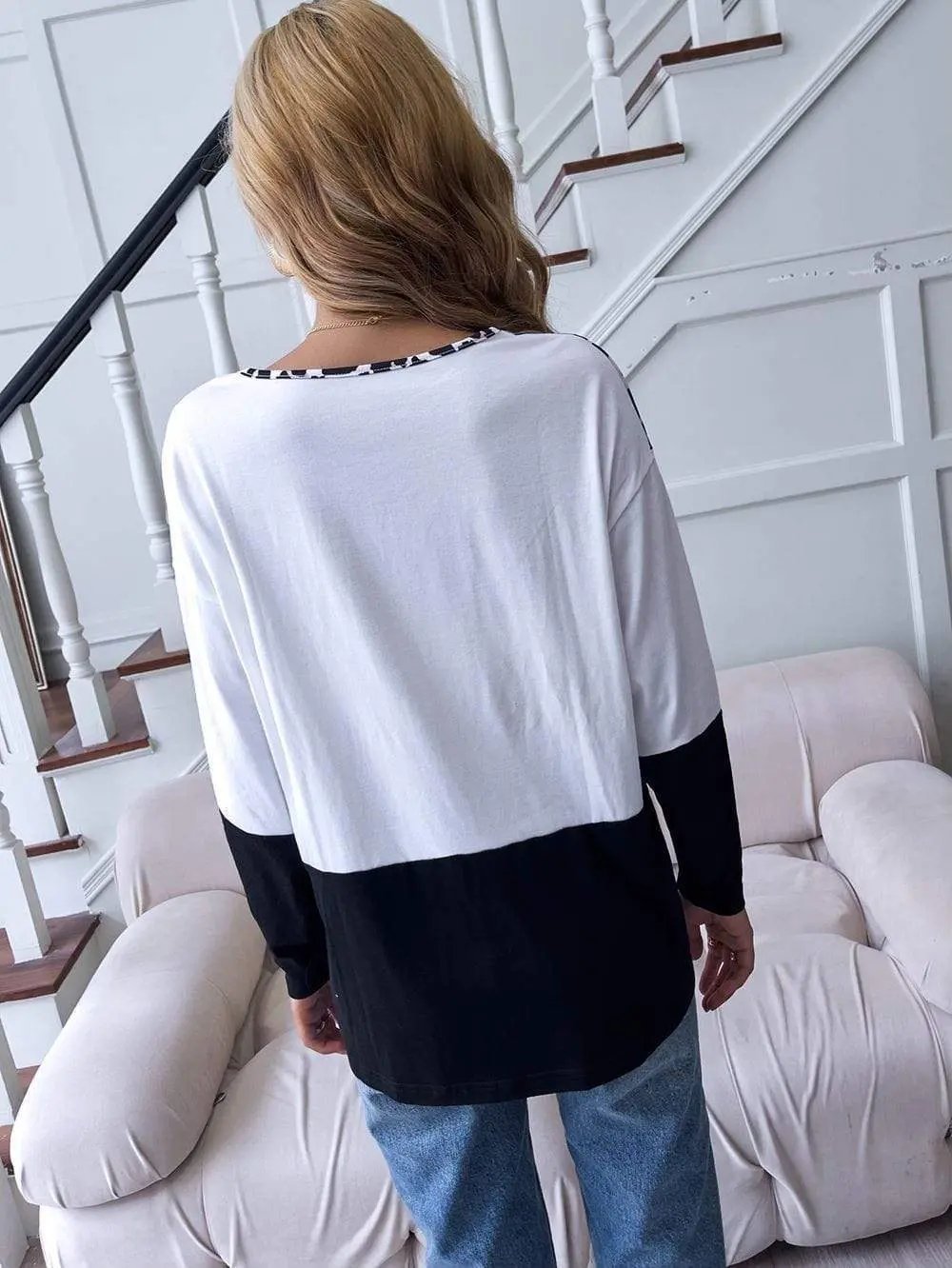 Color Block Interlock Sweater - Get it from Bo