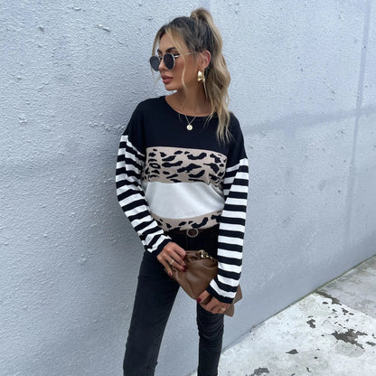 Color Block Mixed Prints Sweater - Get it from Bo