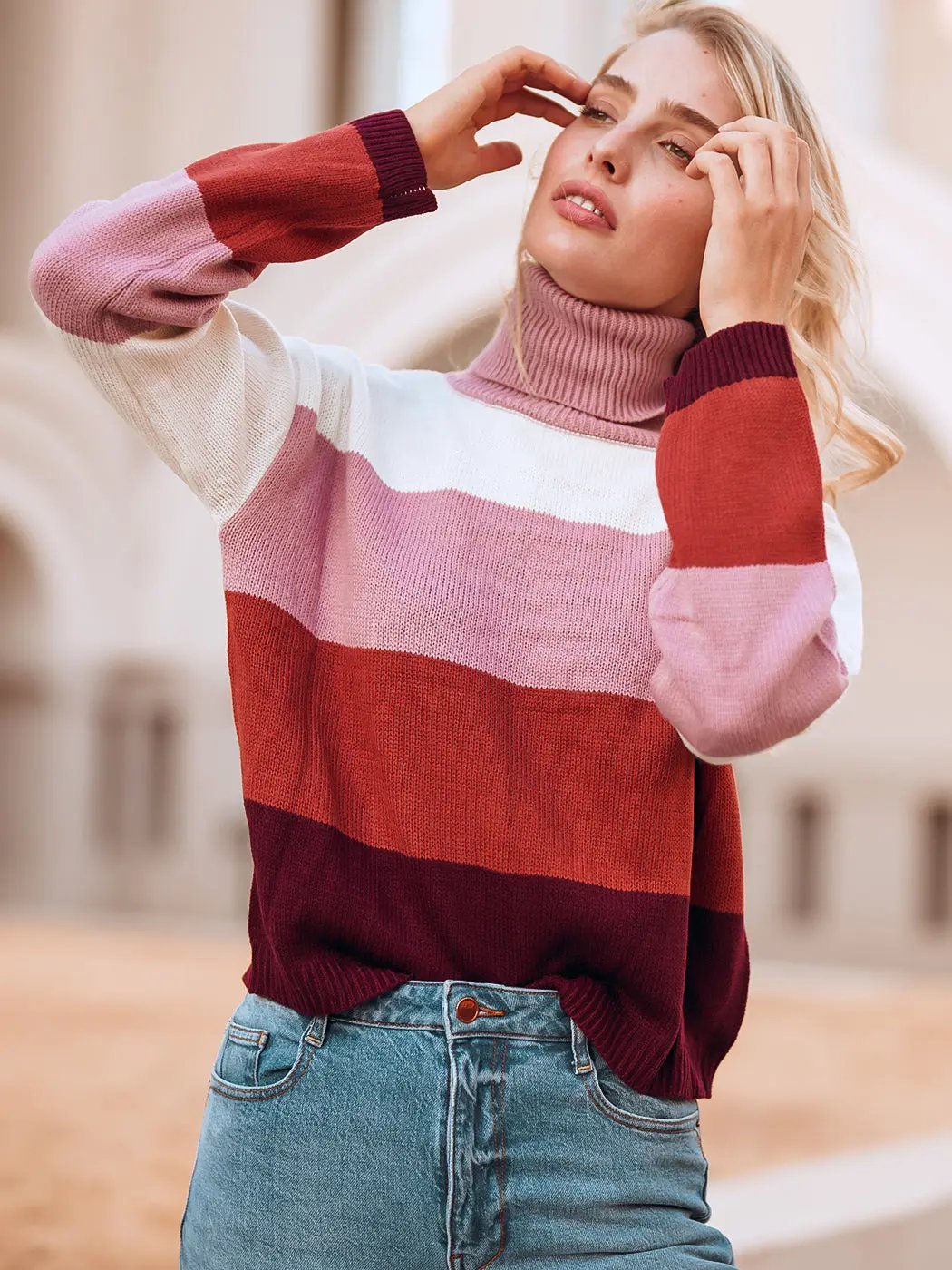 Color Blocked Cozy Sweater - Get it from Bo