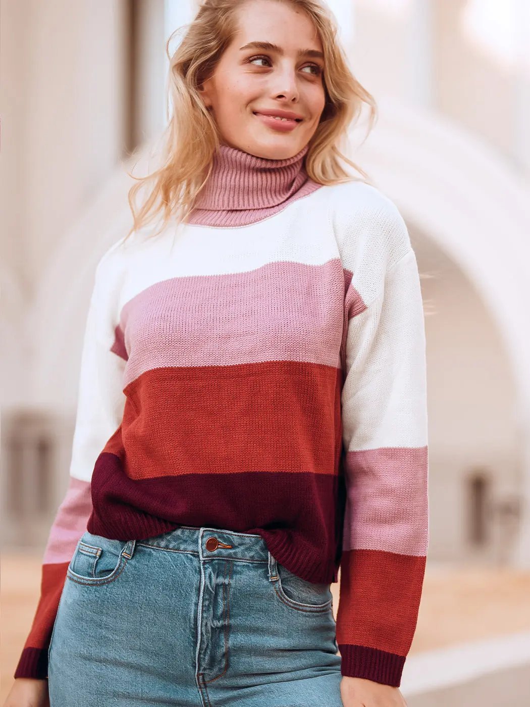 Color Blocked Cozy Sweater - Get it from Bo