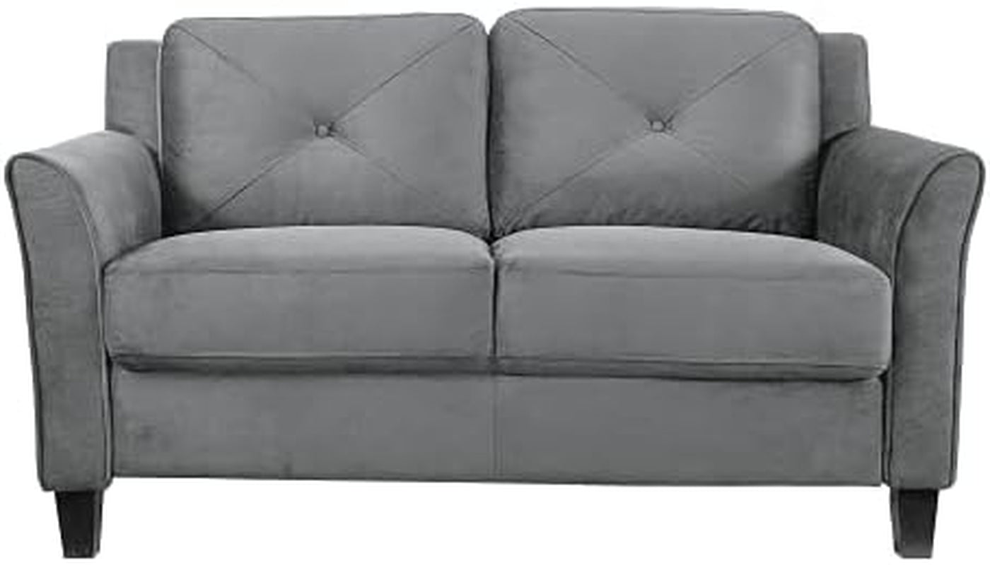 Comfortable Dark Grey Loveseat with Plush Cushions ShipItFurniture