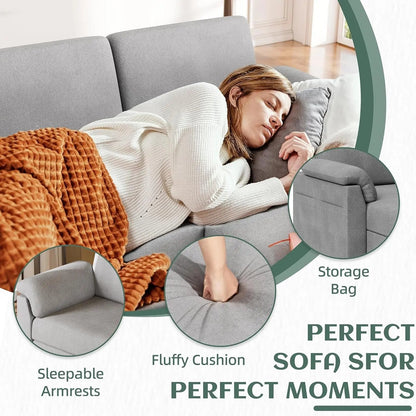 Comfortable L Shaped Convertible Sectional Sofa with Pillows - Get it from Bo
