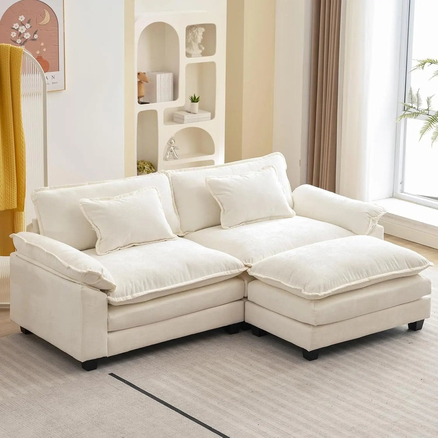 Comfy Cloud Couch Modular Sofa with Ottoman and Pillows - Get it from Bo