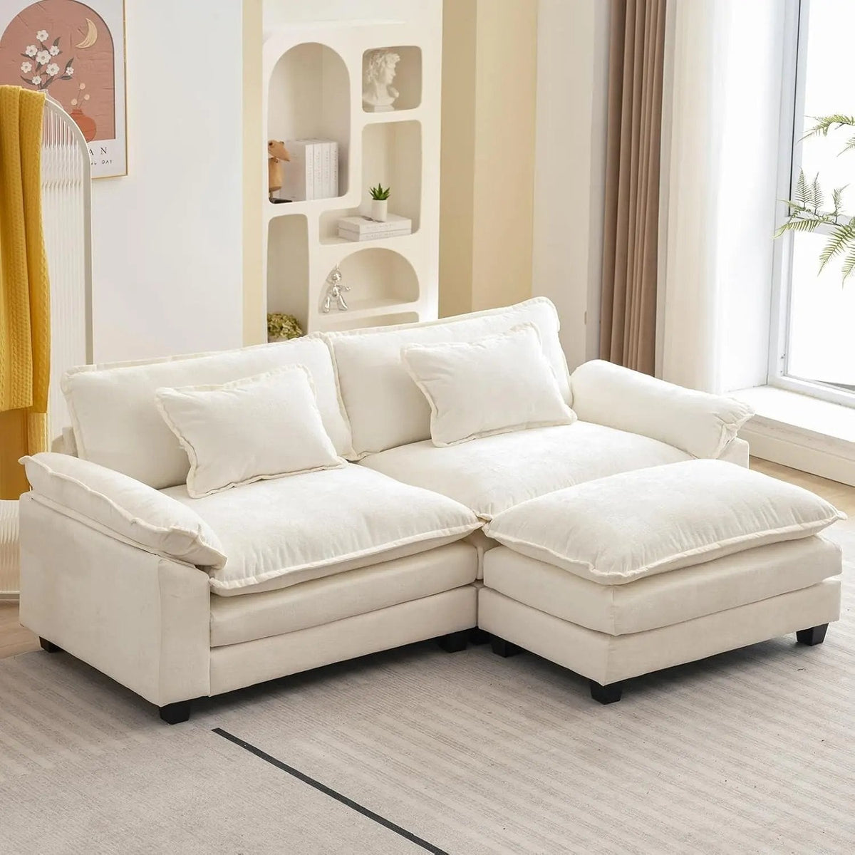 Comfy Cloud Couch Modular Sofa with Ottoman and Pillows - Get it from Bo