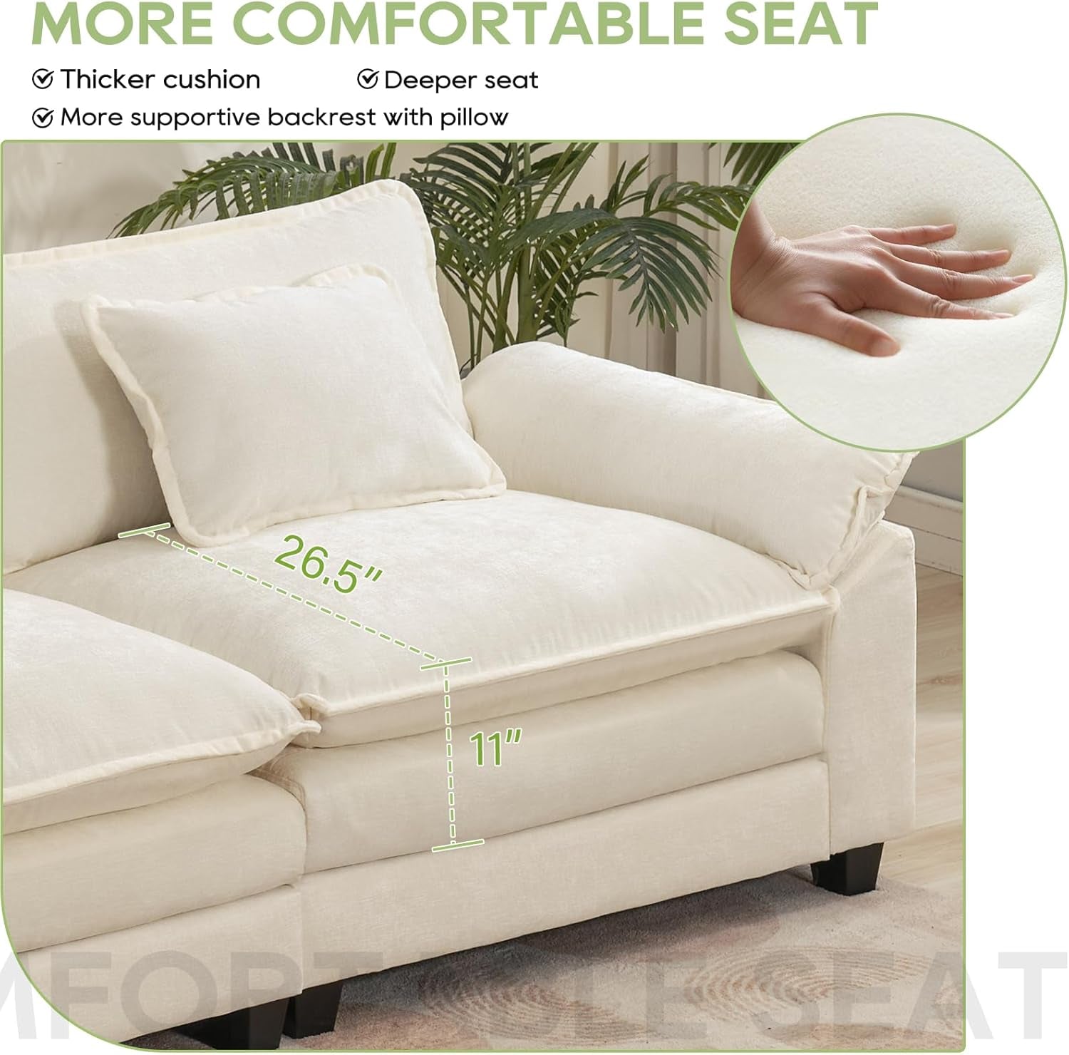 Comfy Cloud Couch Modular Sofa with Ottoman and Pillows ShipItFurniture