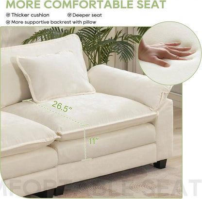 Comfy Cloud Couch Modular Sofa with Ottoman and Pillows - Get it from Bo