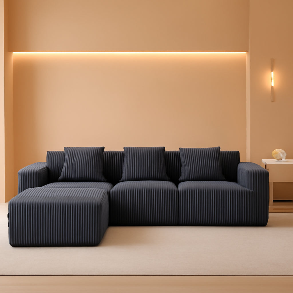 Comfy L Shaped Modular Memory Foam Sectional Sofa ShipItFurniture