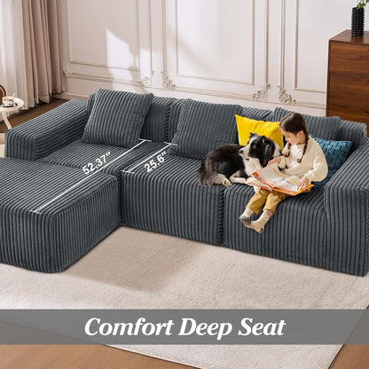 Comfy L Shaped Modular Memory Foam Sectional Sofa ShipItFurniture
