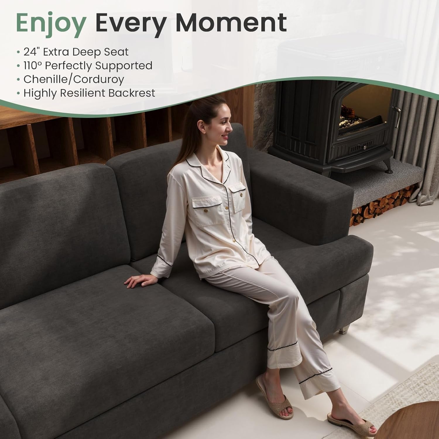 Comfy Modern Sleeper Couch Set for Living Room ShipItFurniture