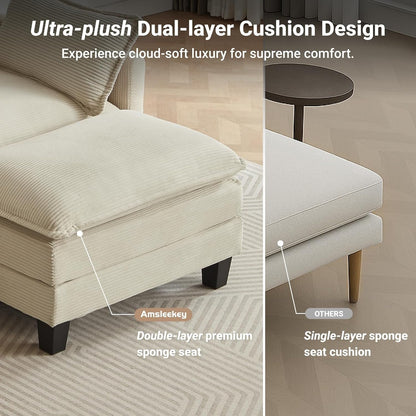 Comfy Modular Sectional Sofa With Movable Ottomans ShipItFurniture