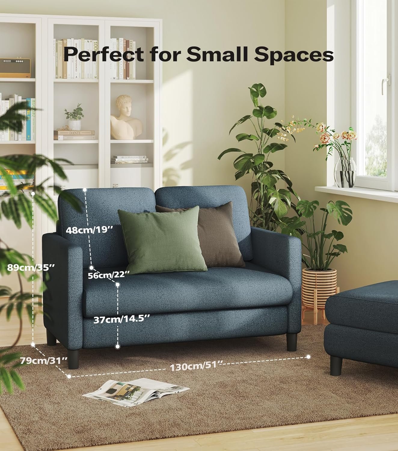 Comfy Teddy Loveseat Sofa Perfect For Small Spaces ShipItFurniture