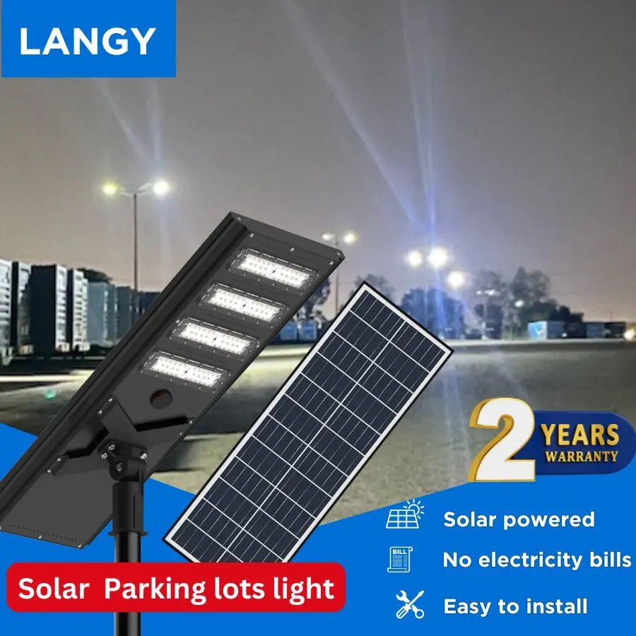 Commercial Solar Power LED Parking Lot Light - 2 Years Warranty - Get it from Bo