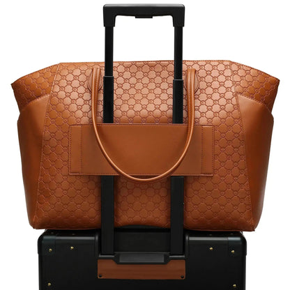 Compass 32L Vegan Leather Monogram Weekender Tote Bag - Get it from Bo