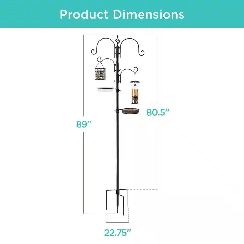 Complete Bird Feeder Set with Black Metal Stand and Bird Feeders - Get it from Bo