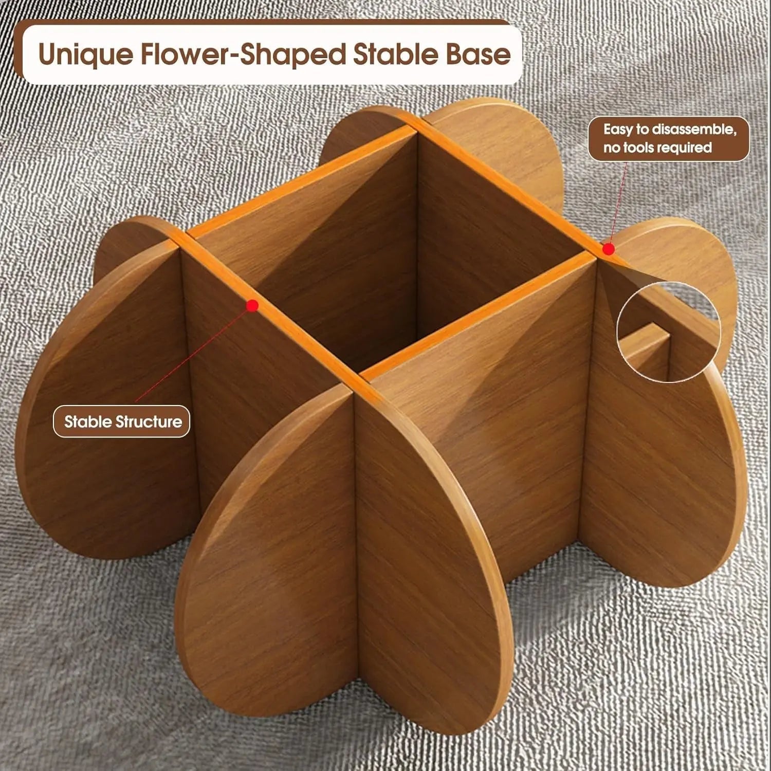 Contemporary Circular Glass Coffee Table Wooden Legs - Get it from Bo