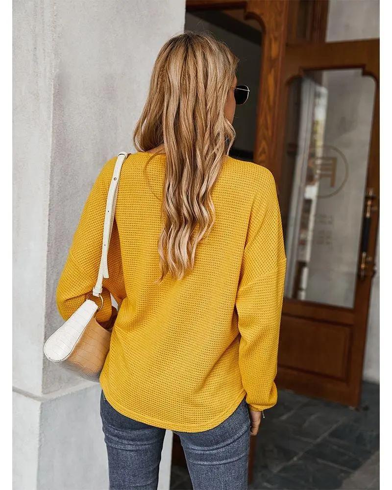 Contrast Button Shoulder Detail Sweater - Get it from Bo