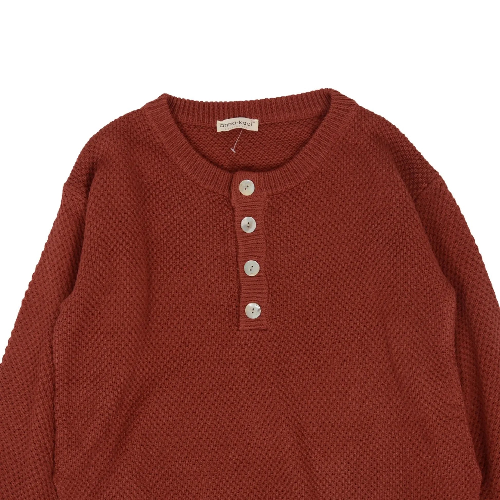 Contrast Half Button Down Sweater - Get it from Bo