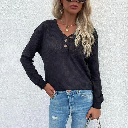 Contrast Half Button Front Sweater - Get it from Bo