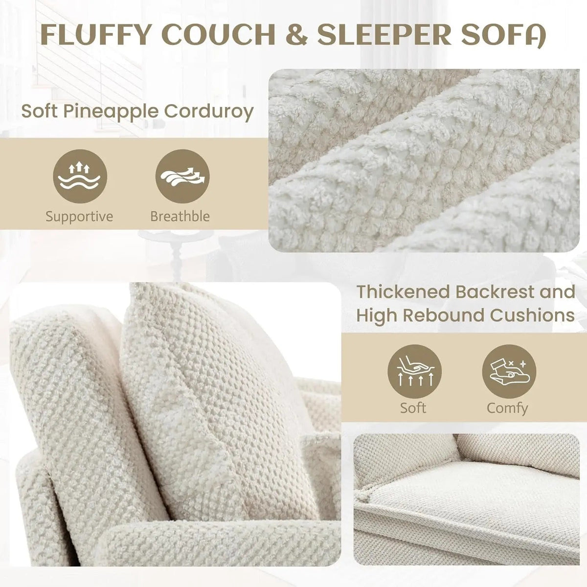 Convertible King Sofa Bed with USB Charging and Pockets - Get it from Bo