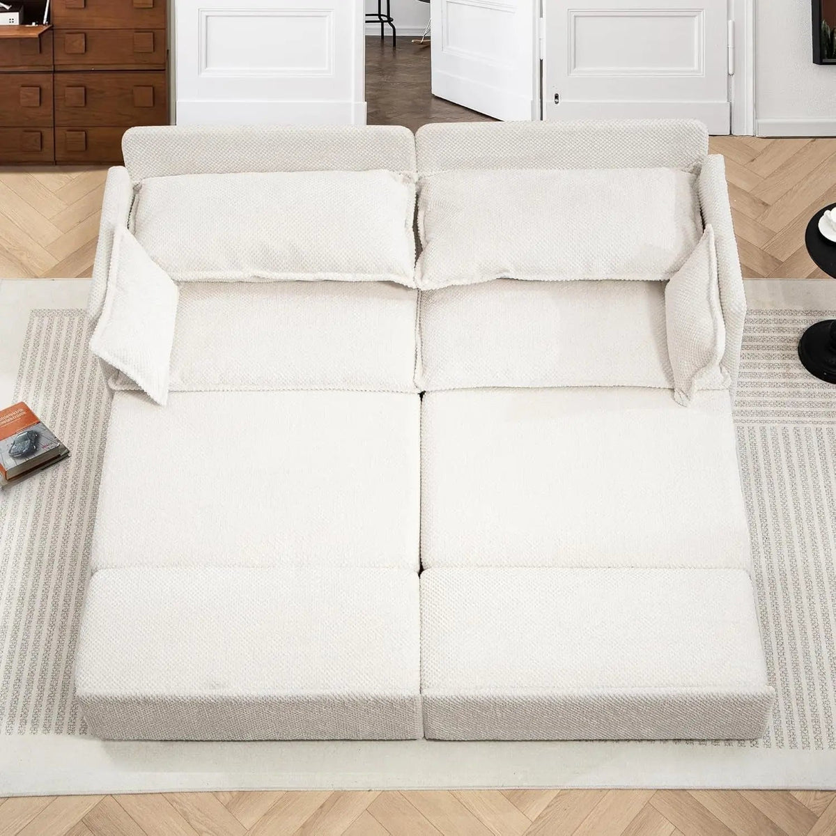 Convertible King Sofa Bed with USB Charging and Pockets - Get it from Bo