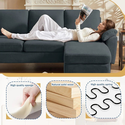 Convertible L Shaped Sectional Sofa with Storage Chaise - Get it from Bo