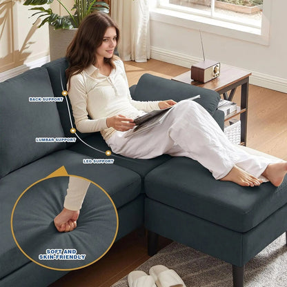 Convertible L Shaped Sectional Sofa with Storage Chaise - Get it from Bo