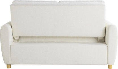 Convertible Sleeper Loveseat 66 Inch Polyester Ivory - Get it from Bo