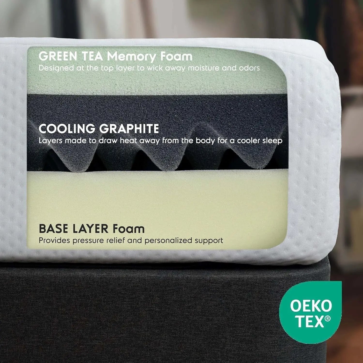 Cooling Graphite Memory Foam Twin Mattress for Kids - Get it from Bo