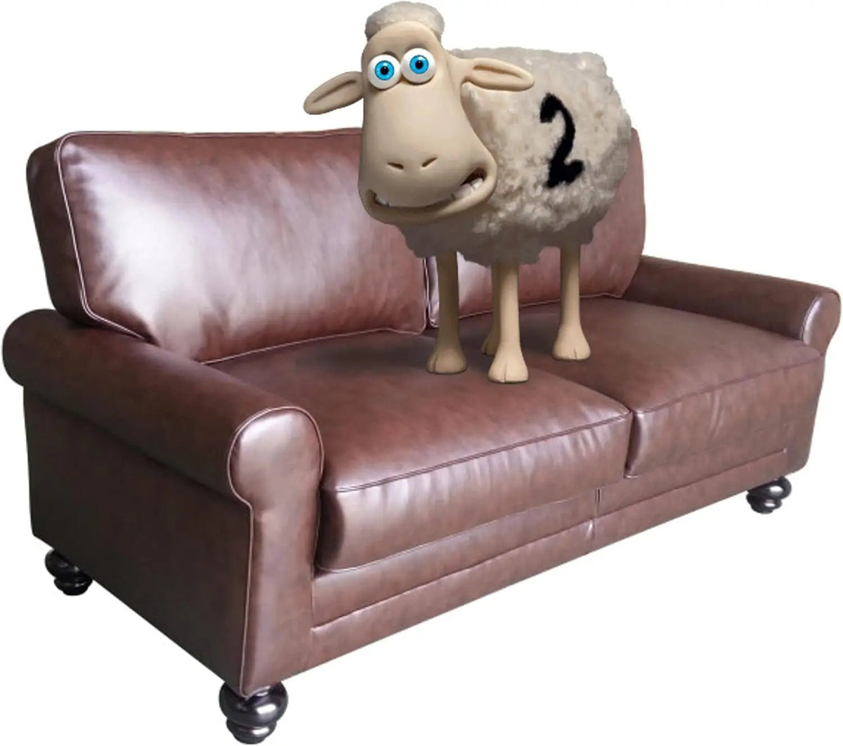 Copenhagen Rolled Arm Loveseat Chestnut Bonded Leather - Get it from Bo
