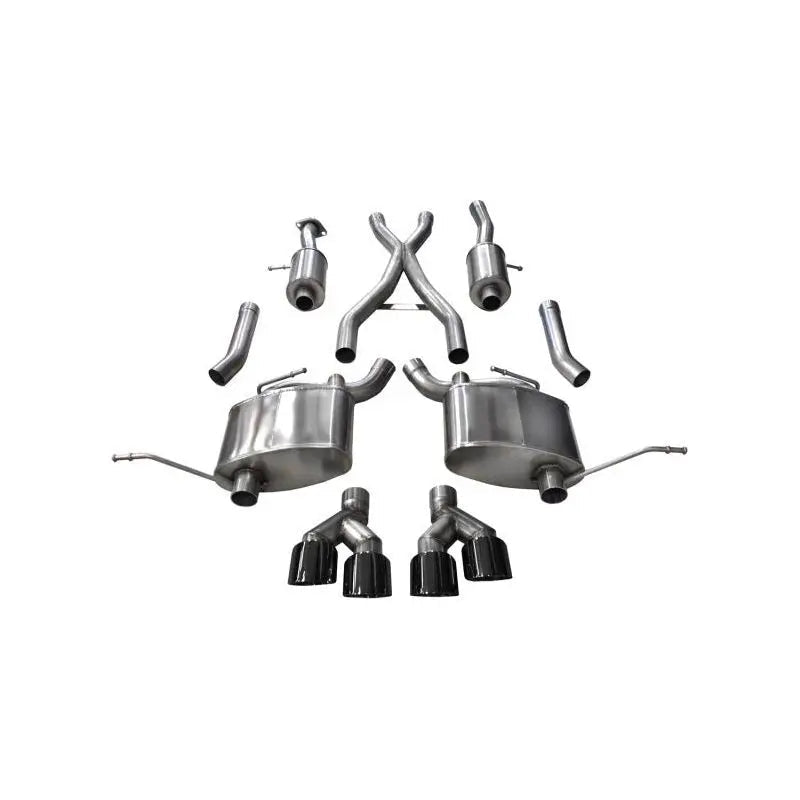 Corsa 14-16 Jeep Grand Cherokee Summit Edition Black 2.5in Dual Rear Exit Cat-Back Exhaust - Get it from Bo