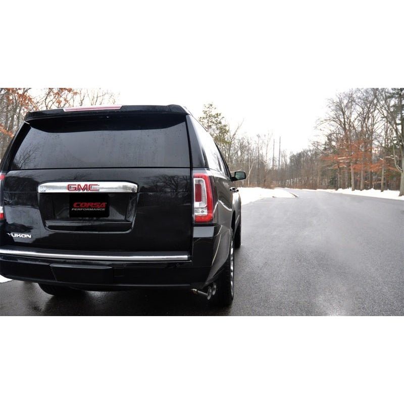 Corsa 15-16 GMC Yukon Denali 6.2L V8 Single Side Exit Cat-Back Exhaust w/ Polished Black Tips NP Motorsports