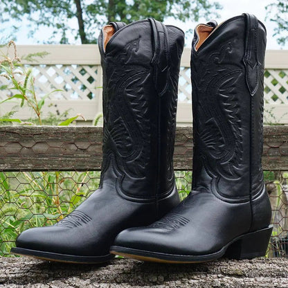 Cowboy Dress Boots | Mens Classic Round-Toe Boots (H7001) - Get it from Bo