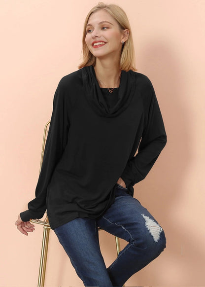 Cowl Neck Long Sleeve Pullover - Get it from Bo