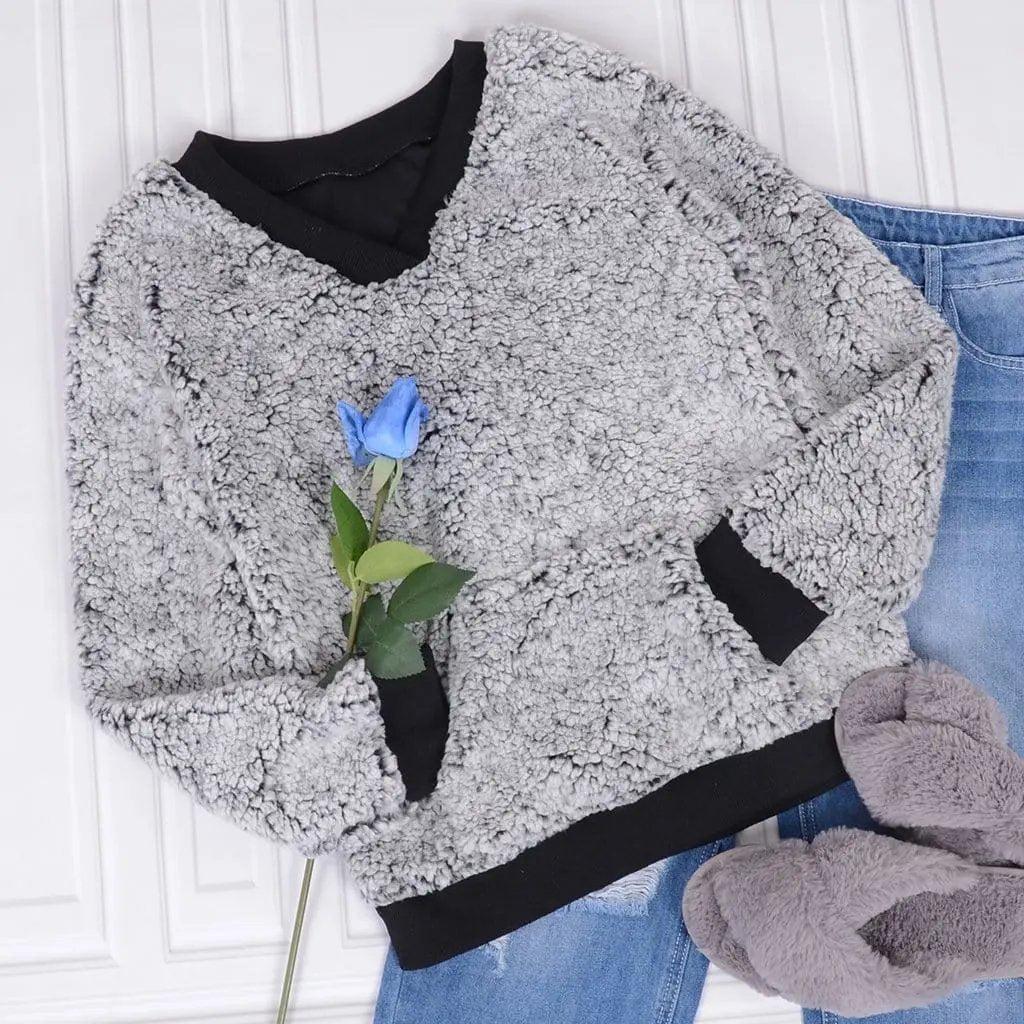 Cozy Cloudy Sherpa Pullover - Get it from Bo